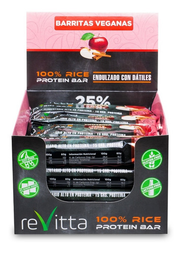 Barras De Proteína 100% Veganas Rice Isolate + Dátiles 16 Un