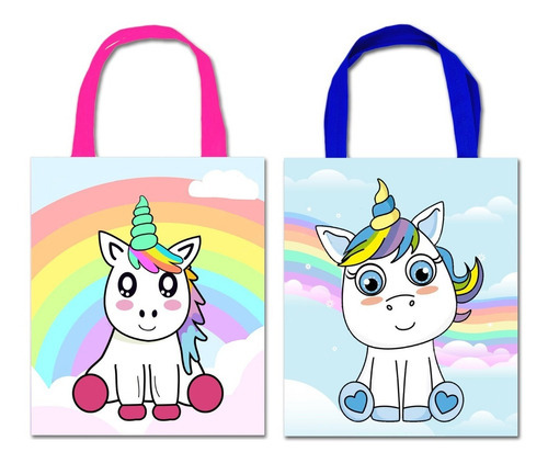 20 Dulceros Ecológicos Unicornio De Colores Fiestas Recuerdo