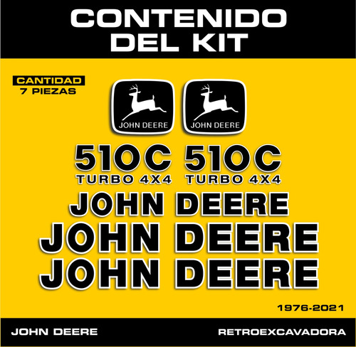 Calcomanias Para Retroexcavadora John Deere 510c Turbo