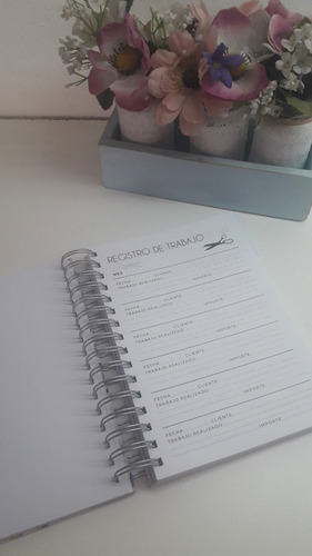 Agenda Modista Personalizable Blanco Y Negro Ramos Mejia