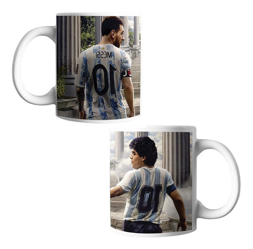 Taza Messi Maradona Argentina 10 Futbol Ceramica Premium