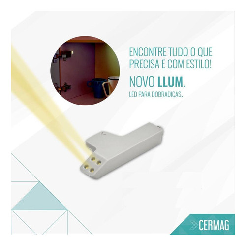 02 Luminária Inteligente Led Automática Dobradiça Móveis