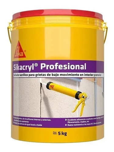 Sellador De Grietas Sikacryl  Blanco Sika 5 Kilos 