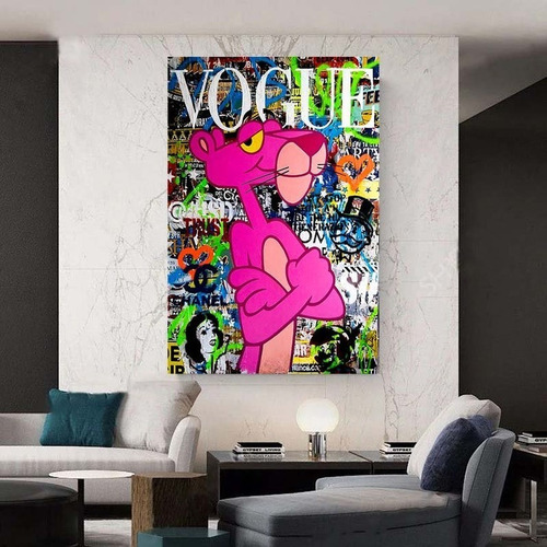 Imagen 2 de 10 de Cuadros-pantera Rosa 3 ,decorativo,95x60cm-16k Resolución