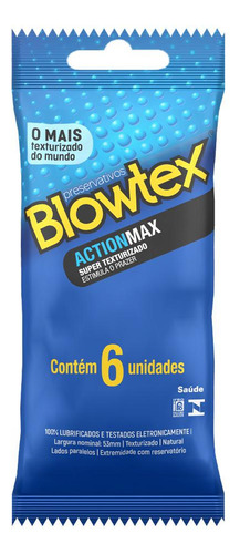 Kit 4 Pacotes Preservativo Blowtex Actionmax C/ 6 Un Cada