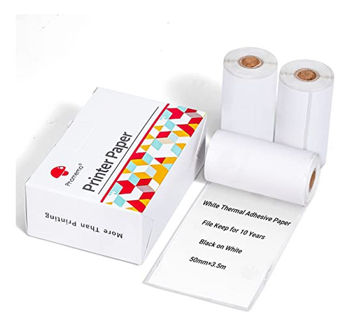 T02 Thermal Mini Sticker Printer Paper, White Self-adhe...