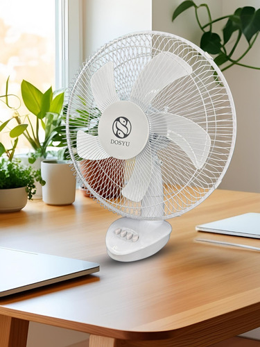 Ventilador Clásico Abanico Antiguo 5 Aspas Escritorio Mesa 40 Cm 50 Hz Blanco Blanco Plástico 5