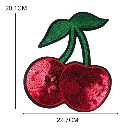 4 Cherry Iron On Embroidery Applique Sew Applique Decor Diy