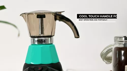 Imusa Cafetera eléctrica de 2 o 3 tazas con base desmontable, color morado