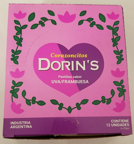 Imagen 1 de 3 de Corazoncitos Dorins X12 Uva/frambuesa Barata La Golosineria