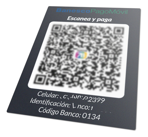 Aviso, Sticker, Calcomanía Información Pago Móvil Qr