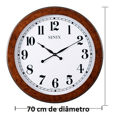 Relógio De Parede Madeira 70 Cm Diâmetro Máquina Forte Sx