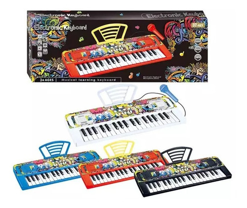 Imagen 2 de 7 de Teclado Electrónico Para Niños, 37 Teclas Con Micrófono