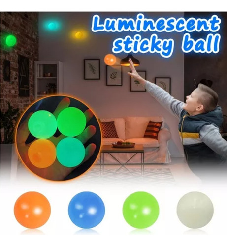 / Bolas De Luz Nocturna Juguete Pegajoso Topo 4 Pcs