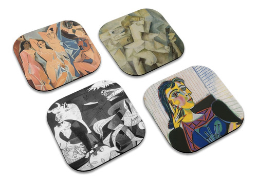 Posavasos De Madera Set 4 Arte Picasso