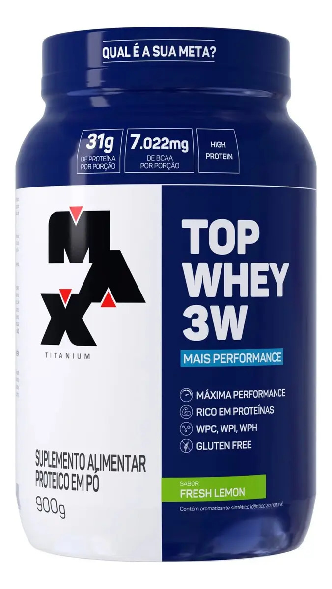 Whey Isolado Hidrolisado Concentrado Top Whey 3 W 900g Sabor Limão