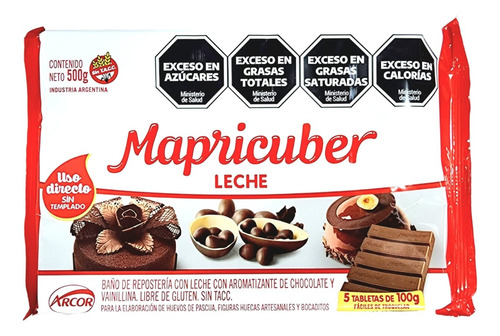 Chocolate Mapricuber C/leche Tableta X 500 Grs