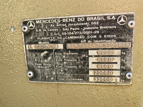 Imagem 13 de 15 de Mb 2220 6x2 Ano 1987 No Chassi Direção Hid