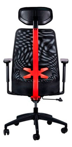Silla Gamer Naceb X-one Na-09s4 3d Hasta 140kg Pistón Gas Color Rojo Material Del Tapizado Tela De Malla Negra