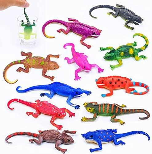 Chuburd 10 Figuras Animales Lagarto, Juguete Camaleón Que Y