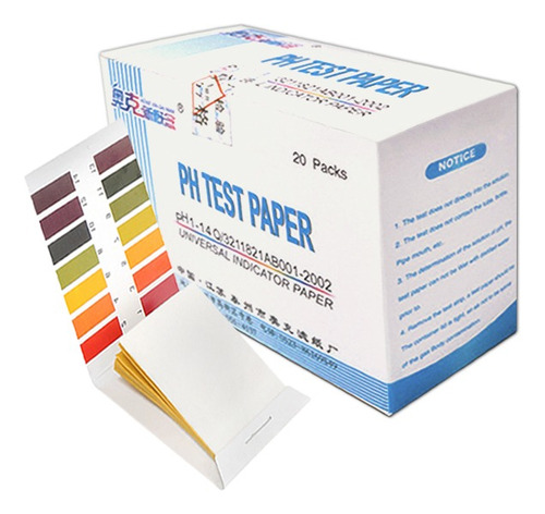 1 Caja Medidor De Papel Phimetro 20 Packs 80 Tiras Reactivas