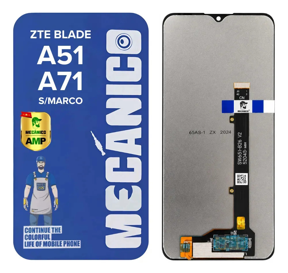 Modulo Compatible Zte Blade A71 Sin Marco Incell Mecánico Pantalla Display Táctil Vidrio Repuesto Reparacion Cambio Servicio Técnico Instalación Excelente Calidad Listo Para Instalar Celular Nuevo