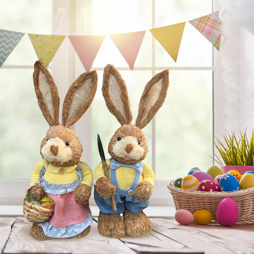 Qipai De Pascua De Paja, 2 Uds., Decoración Hecha A Estilo D