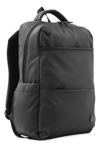 Mochila Crossover Portanotebook Ekko Poliéster Engomado Color Negro Diseño de la tela Lisa
