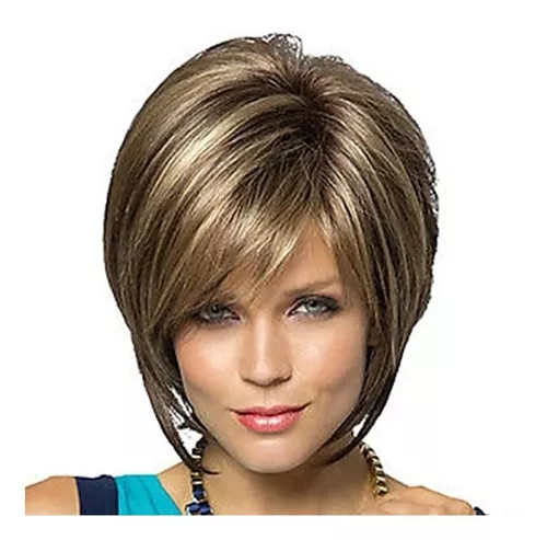 Loira Curto Feminino Feminino Haircut Straight Pelucas Pelo