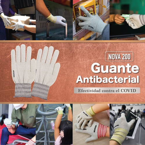 Imagen 2 de 9 de Guante Antibacterial Con Cobre Reusable Lavable De Corea