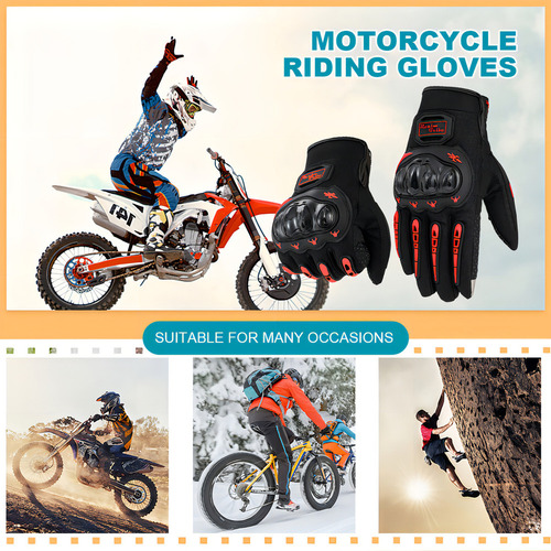Guantes De Motociclista Guantes Antideslizantes De Cuero .