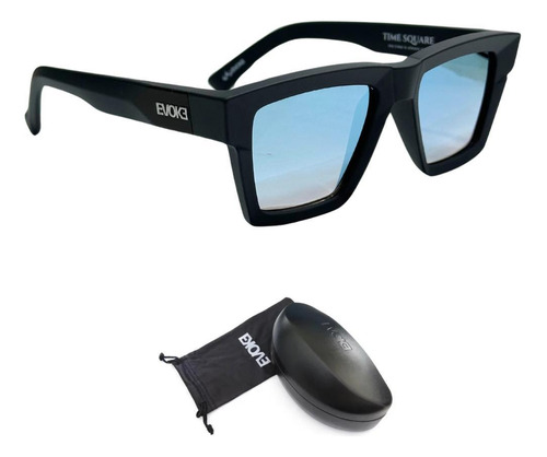 Óculos De Sol Evoke Time Square A06s Black Matte Blue Flash