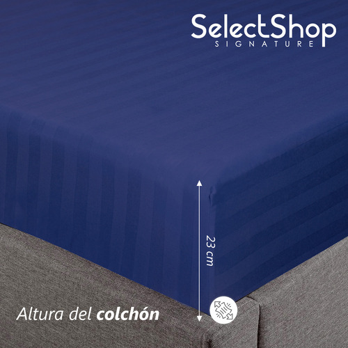 Juego De Sabanas Individual 2,800 Hilos Egipcian Premium Color Navy blue