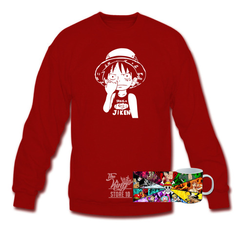 Poleron Polo + Taza, Tanko Jiken, Luffy Kid, One Piece, Barcos, Piratas / The King Store