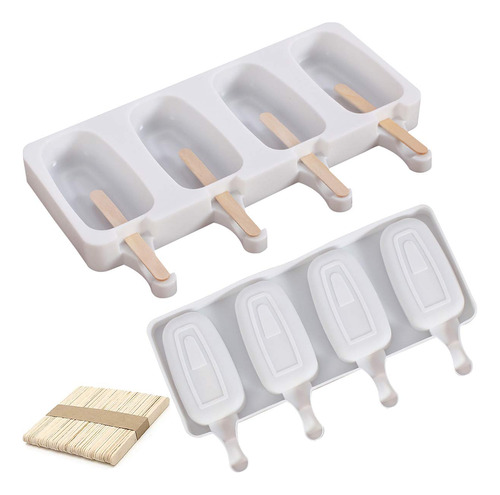 2 Mold Para Paleta Silicona S 4 Cavidad Hecha Casa Sorbete