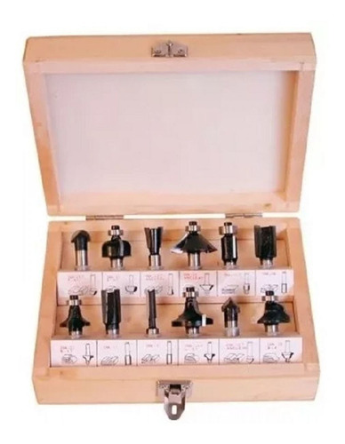 Imagen 1 de 6 de Juego De Fresas Kit Set Para Router 12 Piezas Madera Tupy