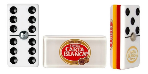 Domino Carta Blanca En Caja De Madera + Cubilete Con Dados