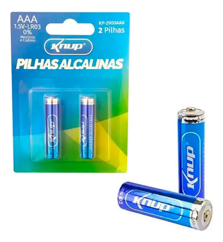 Cartela 2 Pilhas Alcalina Aaa 1.5v Palito