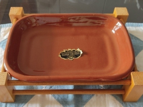 Bandeja Refractaria Con Base De Madera