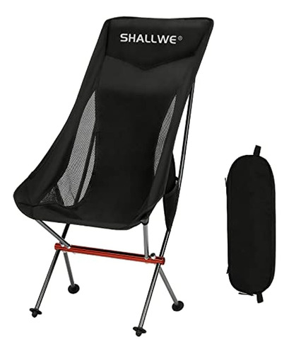 Shallwe Silla De Camping Plegable Ultraligera Con Respaldo A