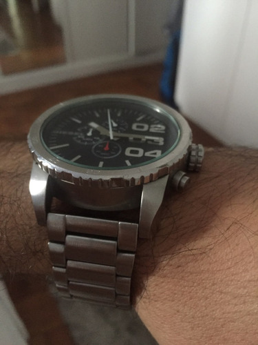 Relogio Luxo Disel Prateado Original Semi Novo