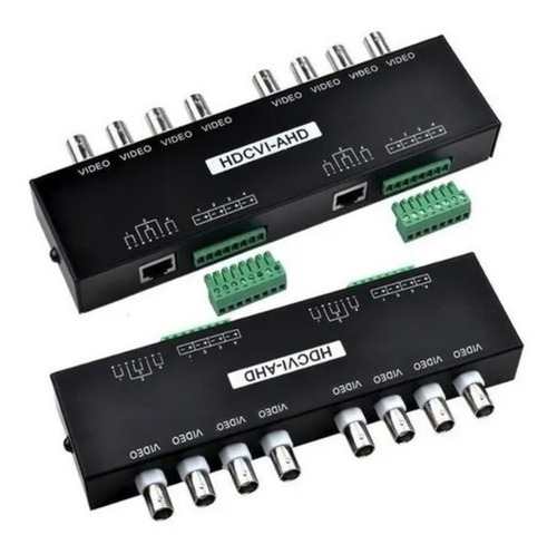 Imagen 1 de 6 de Balunera 8 Canales Con Bornera A Bnc + Rj45 Full Hd