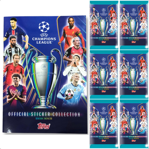Álbum Uefa Champions League 24/25 + 240 Figurinhas (40 Env)