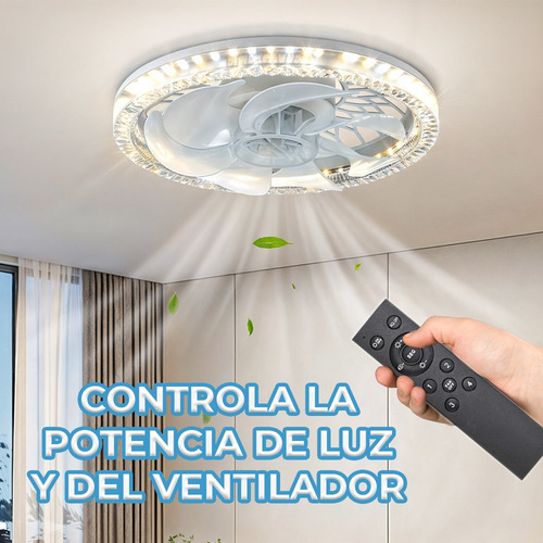 Lampara Led 23w Ventilador De 12w Control Remoto Cálida Fría