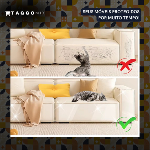 Protetor Adesivo Colante Arranhador Gato 5m X 45cm Pets