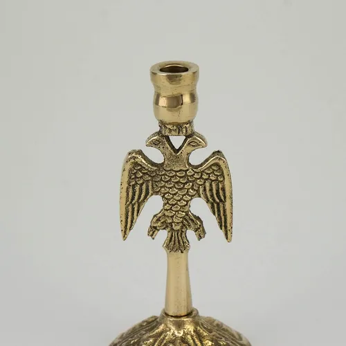 Candelador De Latón Ortodoxo: Diseño Bizantino De Águila De