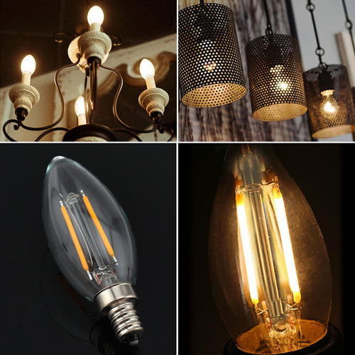 Bombilla Led E14 De 2 W, Color Blanco Cálido, Estilo Vintage