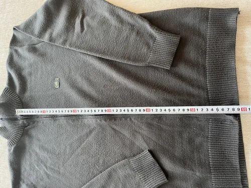 Sweater Lacoste Gris Con Cierre Usado Buzo (Usado)