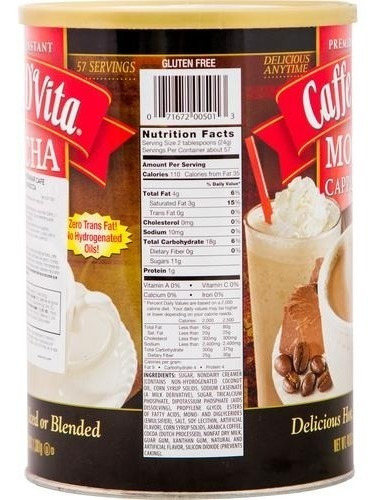 Caffe D'vita Polvo Para Capuchino Moca Caliente O Frío 1.3kg