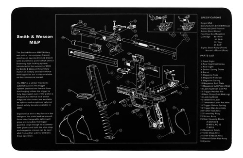 Pad Smith & Wesson Limpieza Mantenimiento Desarme Despiece